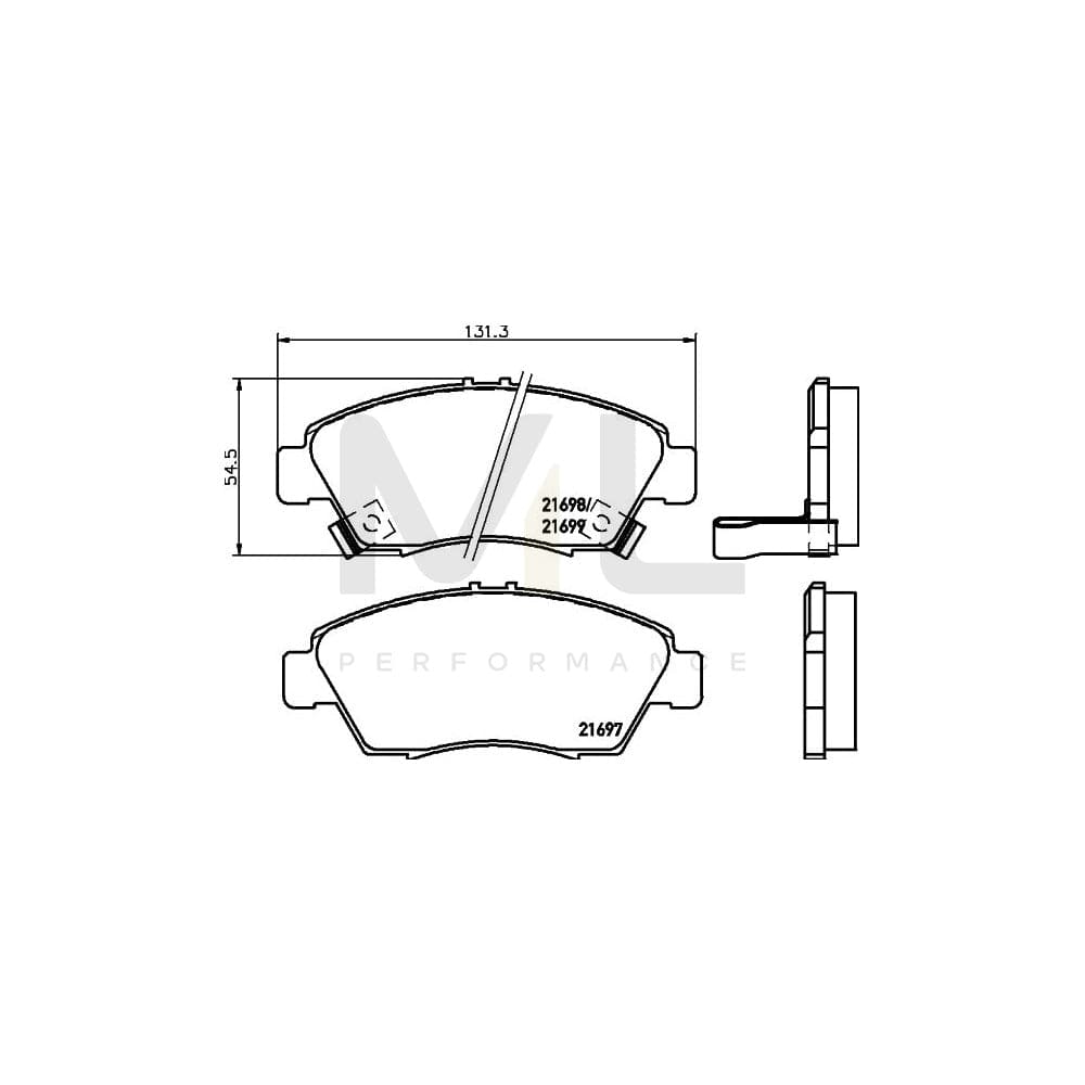 Hella 8DB 355 016-521 Brake Pad Set With Acoustic Wear Warning