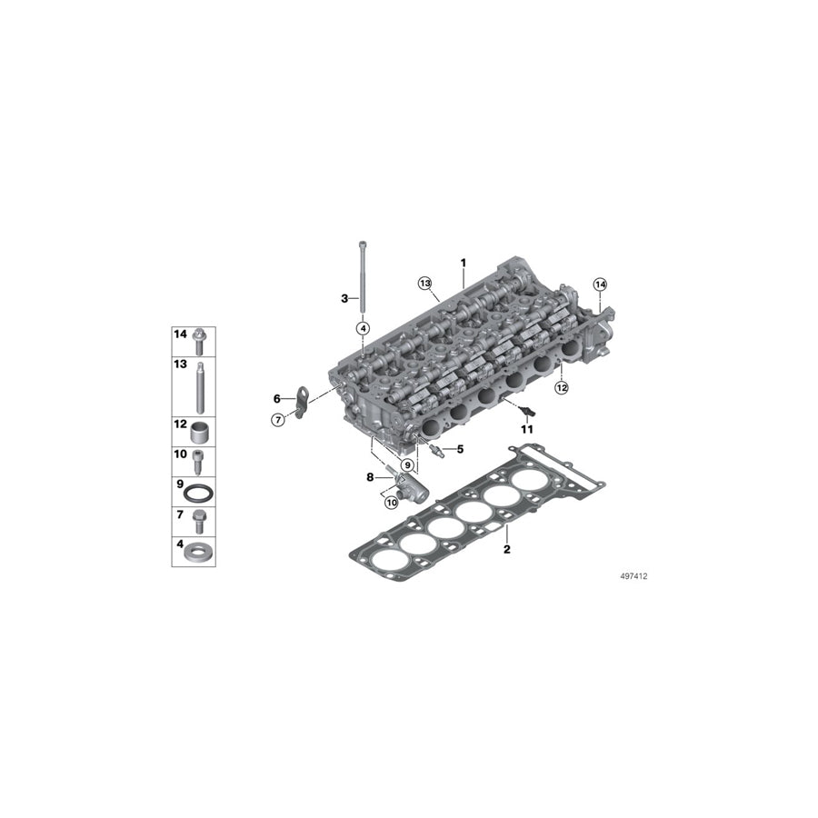 Genuine BMW 11127934494 G15 G05 G07 Cylinder Head With Valve Gear (Inc. 745Le, X6 40iX & X5 40i) | ML Performance US Car Parts
