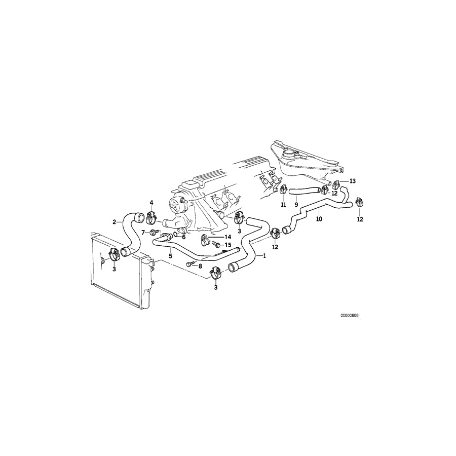 Genuine BMW 11532243660 E34 Water Hose (Inc. 525td & 525tds) | ML Performance US Car Parts