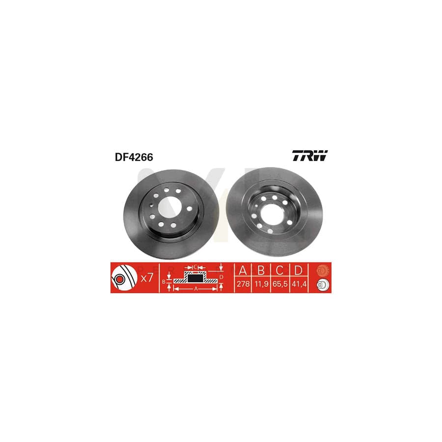 TRW DF4266 Brake Disc Solid, Painted | ML Performance Car Parts