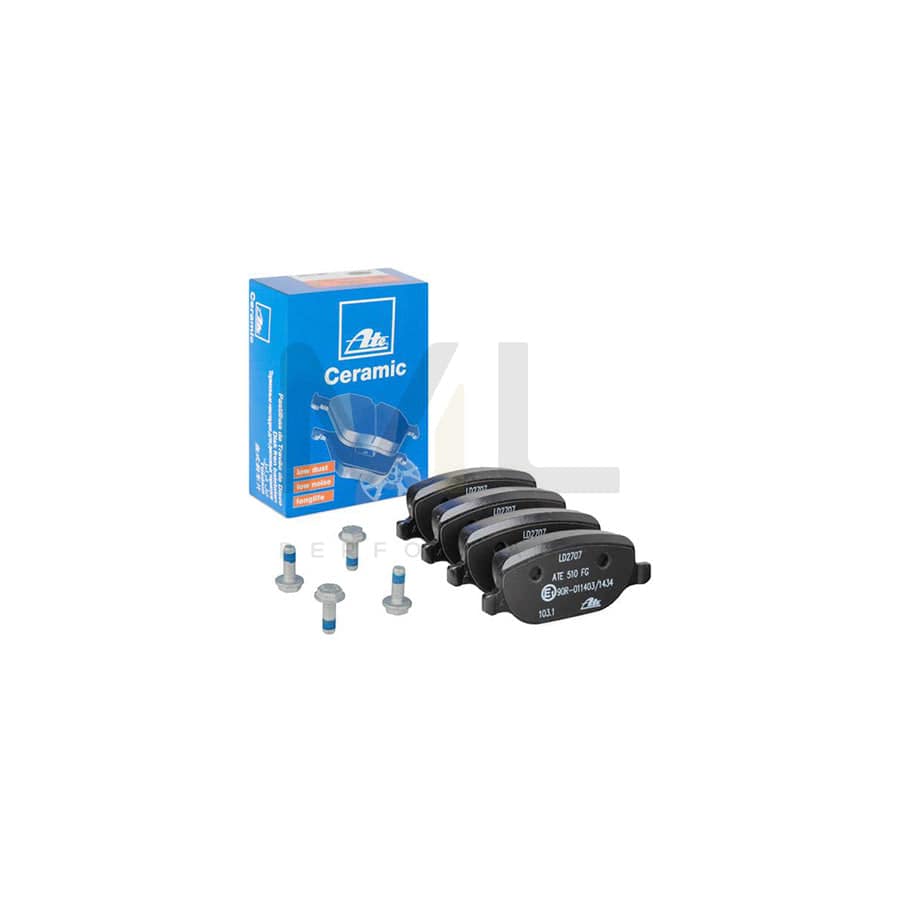 ATE Ceramic 13.0470-2707.2 Brake pad set excl. wear warning contact, not prepared for wear indicator, with brake caliper screws