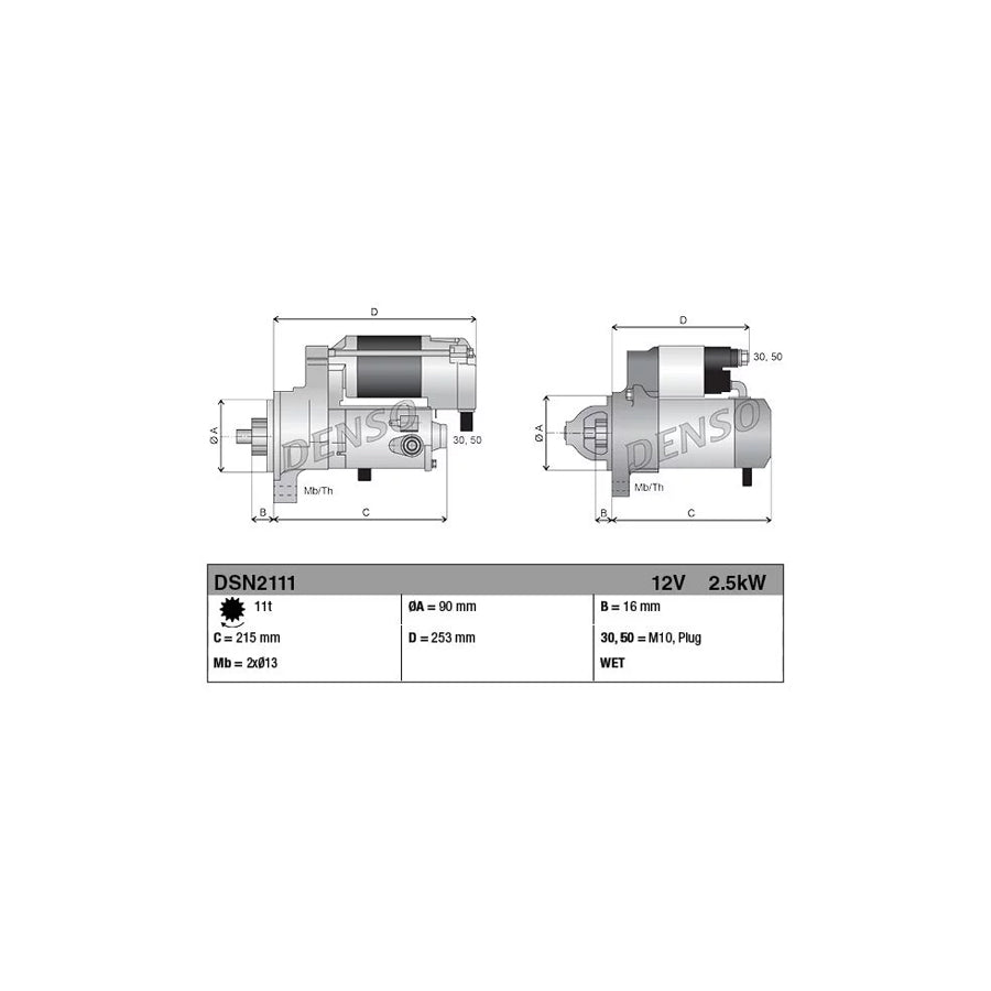 DENSO DSN2111 Starter Motor for Nissan Sunny