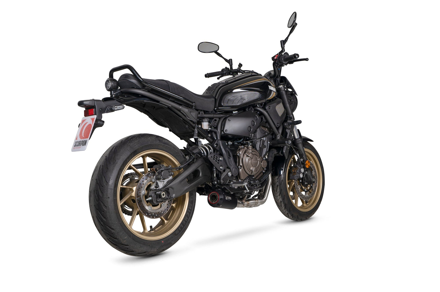 Scorpion PYA123SYSBCER Yamaha XSR 700 Red Power Full System - Black Ceramic Coated Sleeve | ML Performance US US