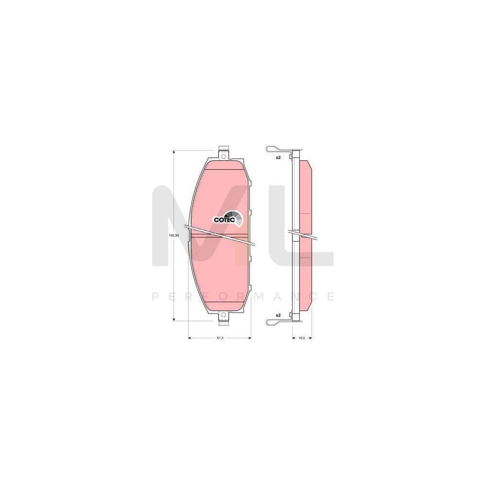 TRW Cotec Gdb3222 Brake Pad Set For Nissan Patrol With Acoustic Wear Warning | ML Performance Car Parts