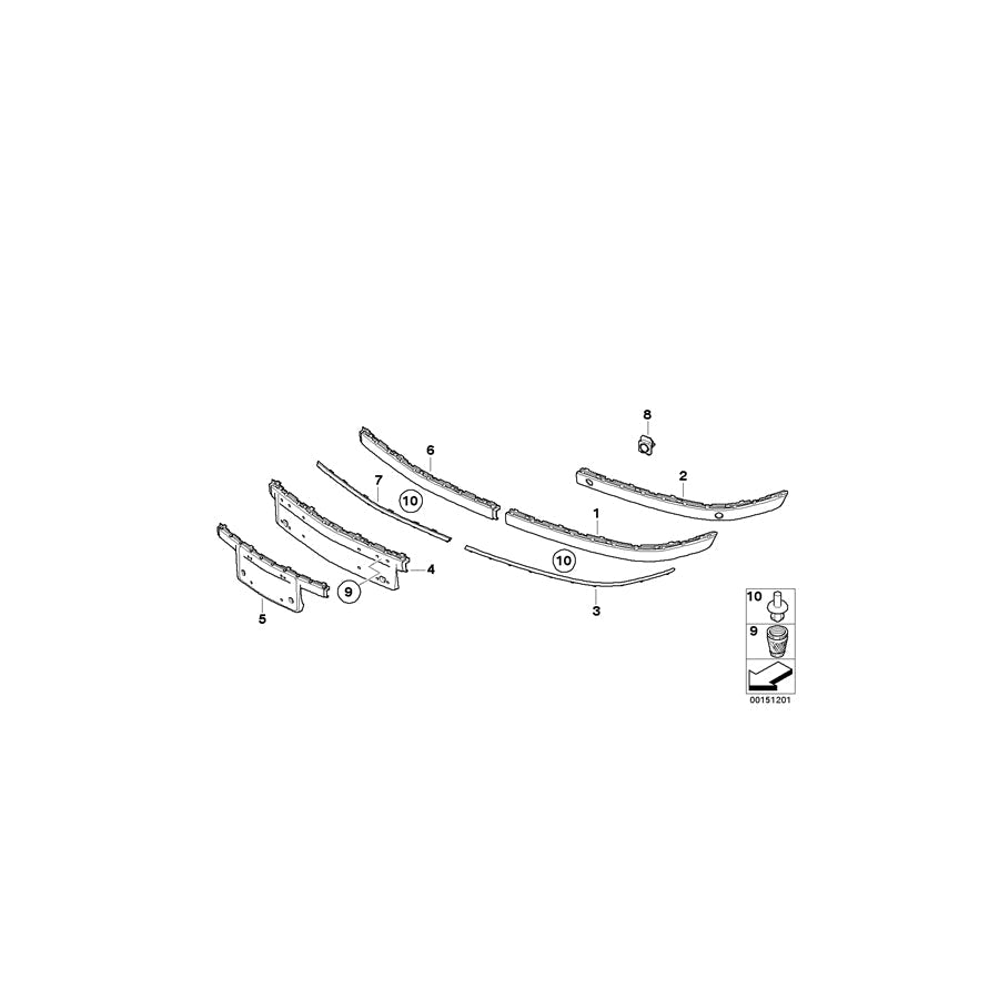 Genuine BMW 51117135557 E65 E66 E67 Finisher, Protective Moulding, Left CHROMLINE (Inc. 730i, 730Ld & Alpina B7) | ML Performance US