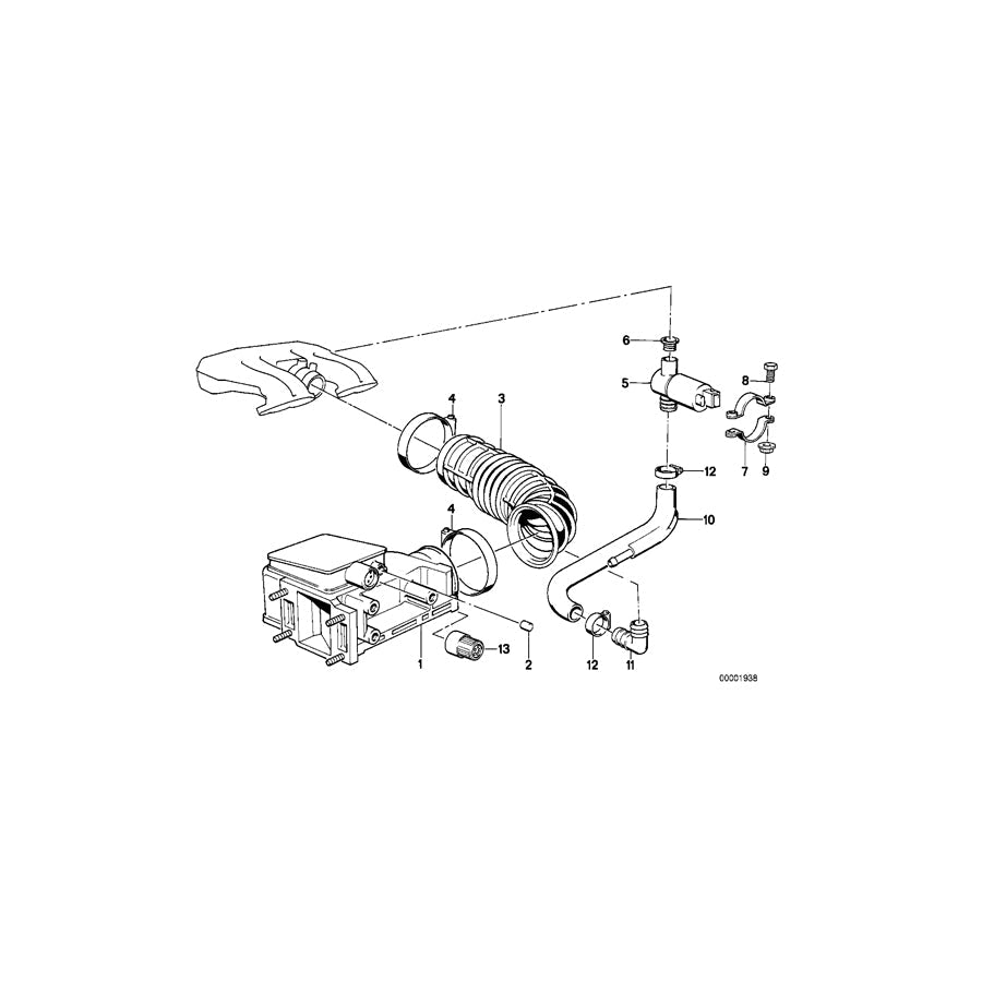 Genuine BMW 13621734651 E30 Air Volume Determinator Without Co-Poti (Inc. & 316i) | ML Performance US Car Parts
