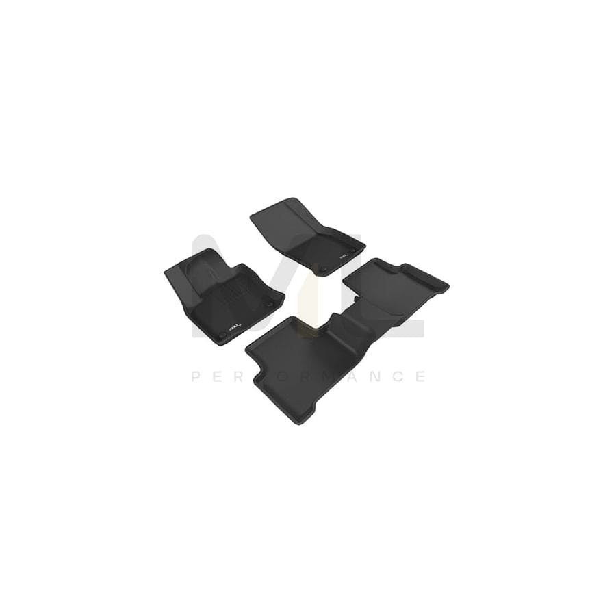 3D L1VW08001509 Floor mat set for VW Tiguan II (AD1) Elastomer, Front, Quantity: 3, Black