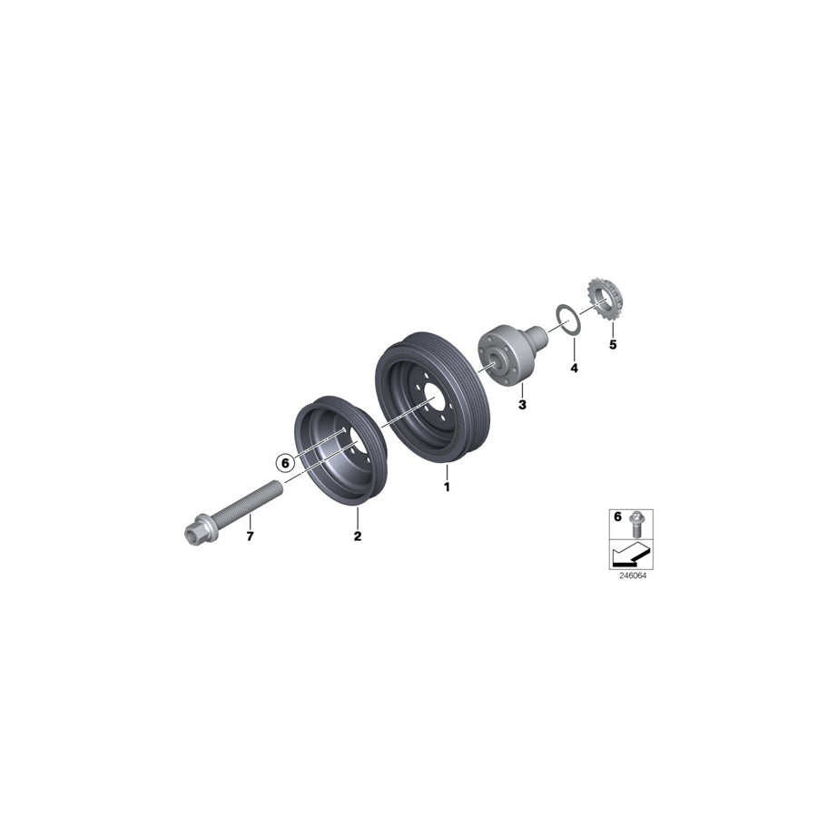 Genuine BMW 11237597424 E84 Pulley (Inc. X1 20iX & X1 28iX) | ML Performance US Car Parts