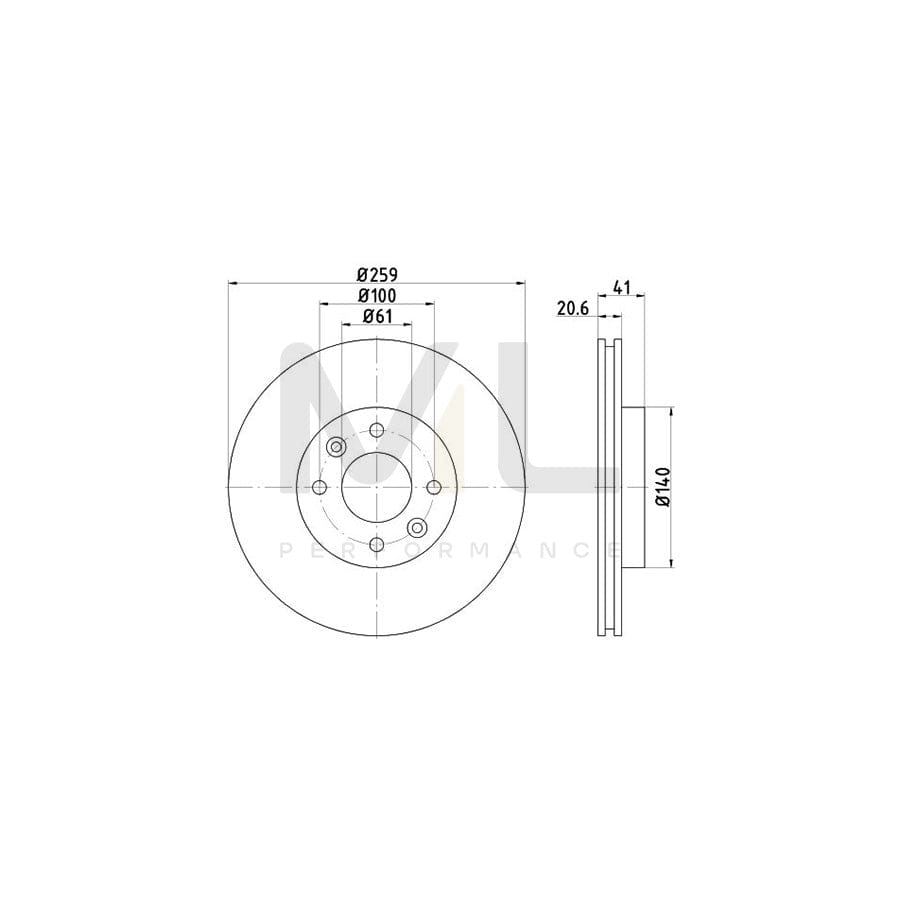 TEXTAR 92054900 Brake Disc Internally Vented, without wheel hub, without wheel studs | ML Performance Car Parts