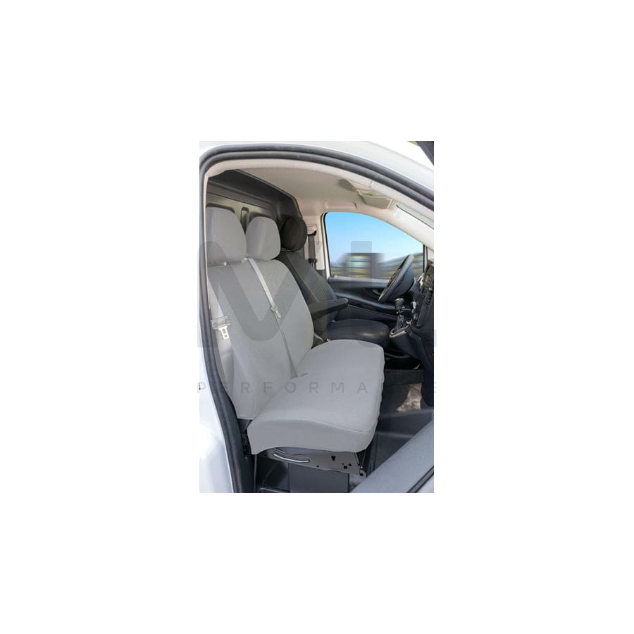 WALSER 10533 Car seat cover suitable for MERCEDES-BENZ V-Class (W447) Grey, Polyester, Front