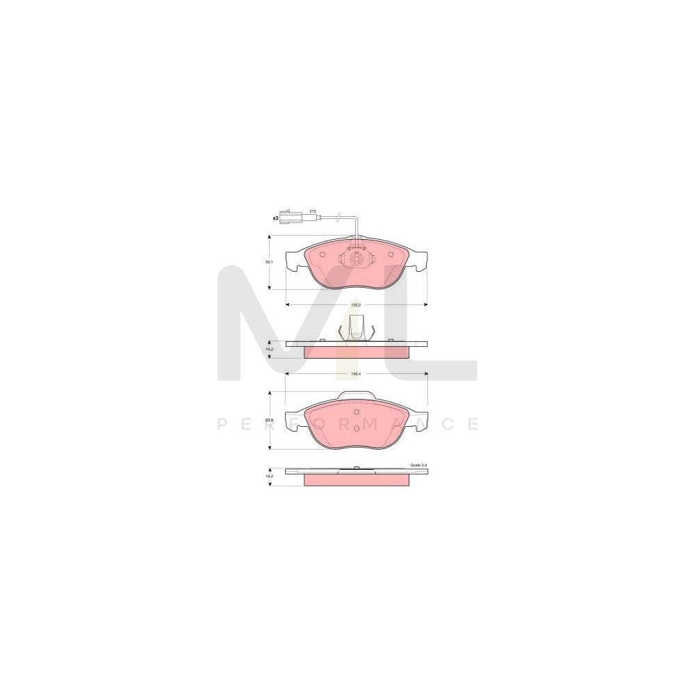TRW Gdb1441 Brake Pad Set For Lancia Lybra Incl. Wear Warning Contact | ML Performance Car Parts