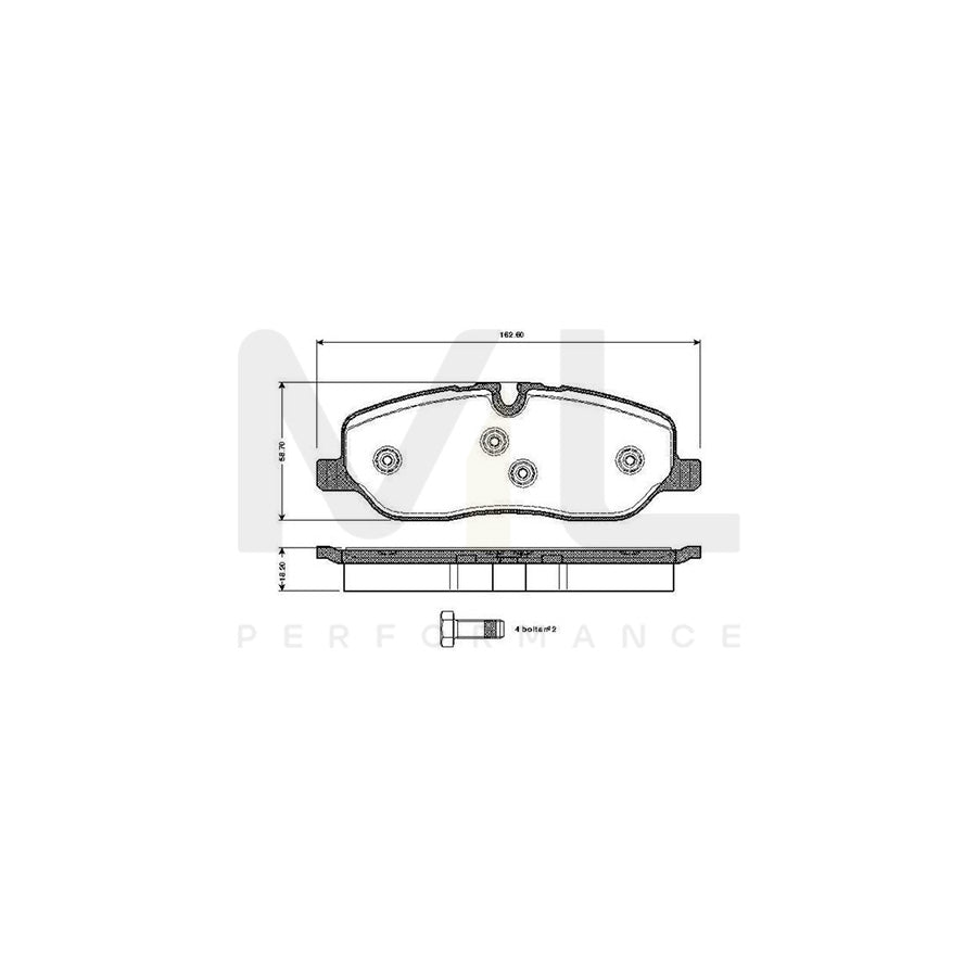 Bosch 0986Tb3022 Brake Pad Set Excl. Wear Warning Contact, With Bolts, With Accessories | ML Performance Car Parts