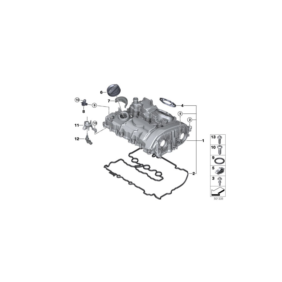 Genuine BMW 11238678432 Cylinder Head Cover (Inc. i8) | ML Performance US Car Parts