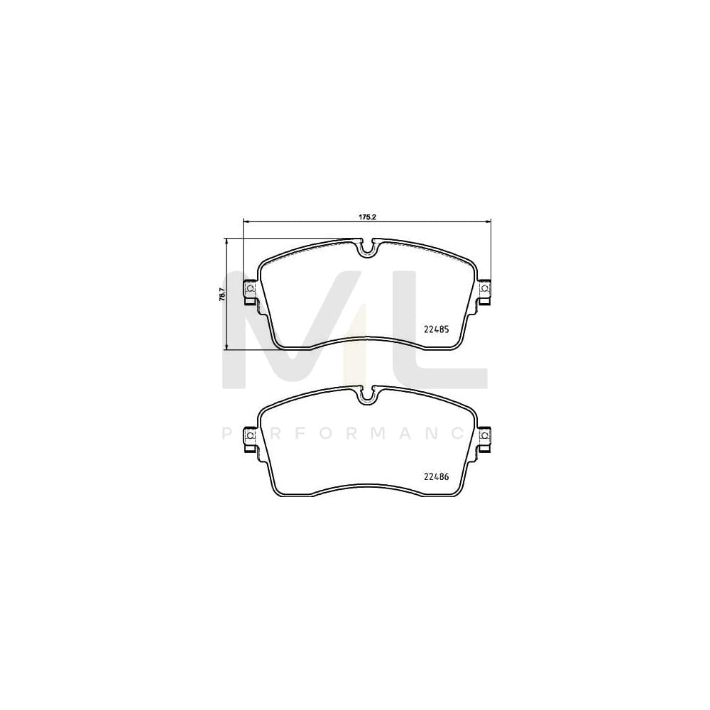 Hella 8DB 355 039-321 Brake Pad Set Prepared For Wear Indicator, With Brake Caliper Screws