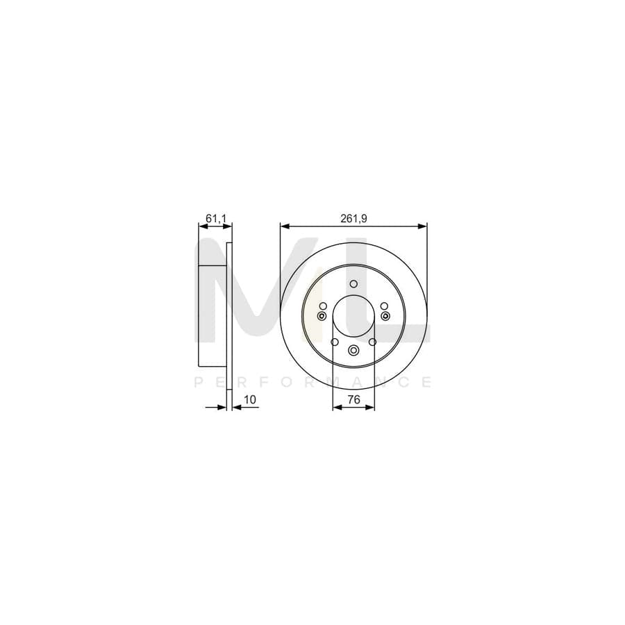 BOSCH 0 986 479 R09 Brake Disc Solid, Oiled | ML Performance Car Parts