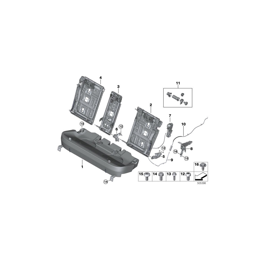 Genuine BMW 52207437540 G05 Seat Mechanism Right 0.4 (Inc. X5) | ML Performance US Car Parts