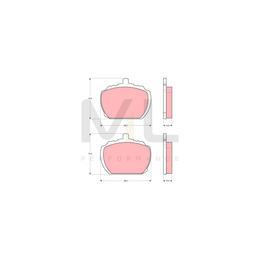 TRW Gdb340 Brake Pad Set Not Prepared For Wear Indicator | ML Performance Car Parts