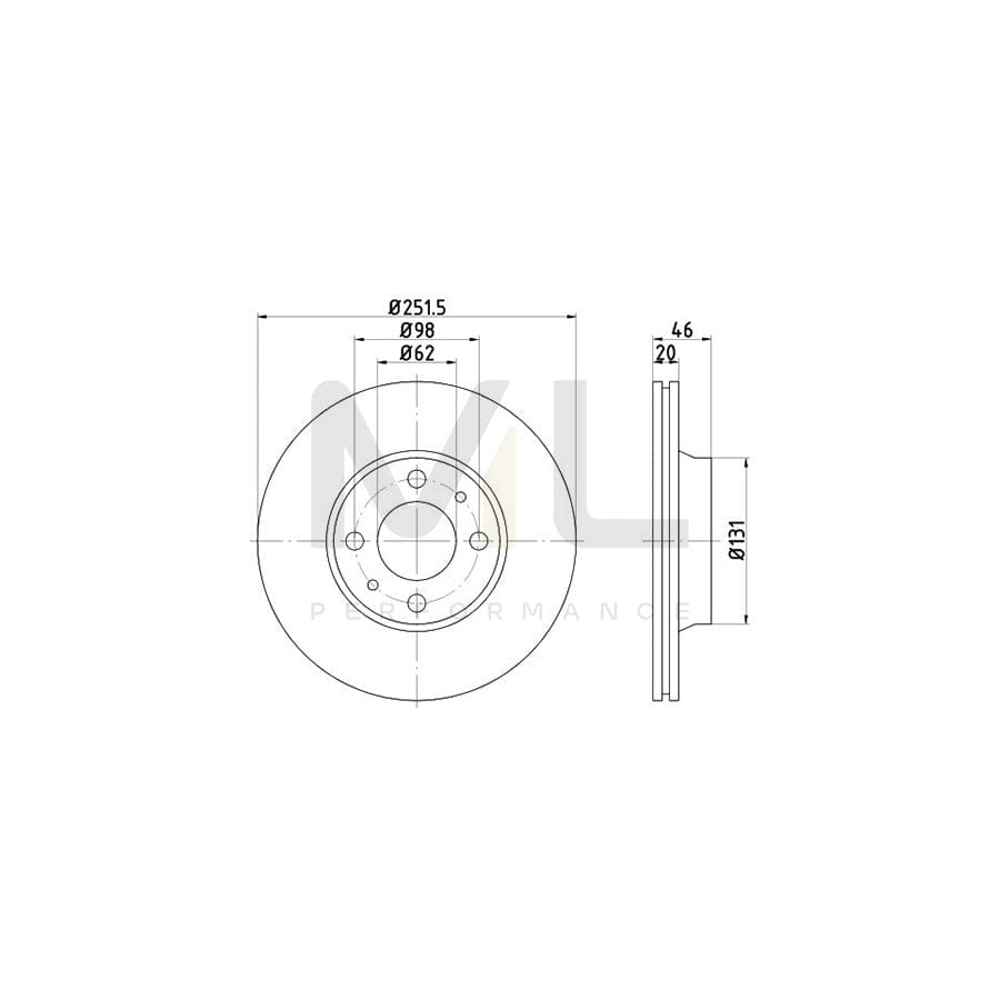 TEXTAR 92065600 Brake Disc Internally Vented, without wheel hub, without wheel studs | ML Performance Car Parts