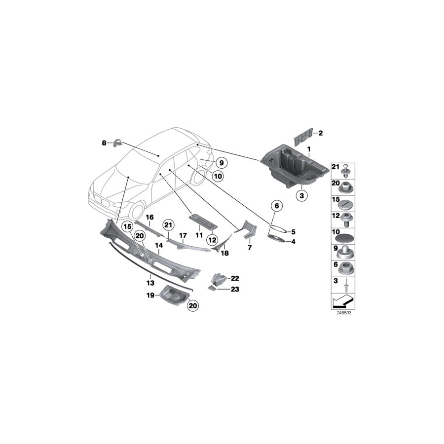 Genuine BMW 51712993433 E84 Cover, Windshield (Inc. X1 35iX, X1 18d & X1 18i) | ML Performance US Car Parts