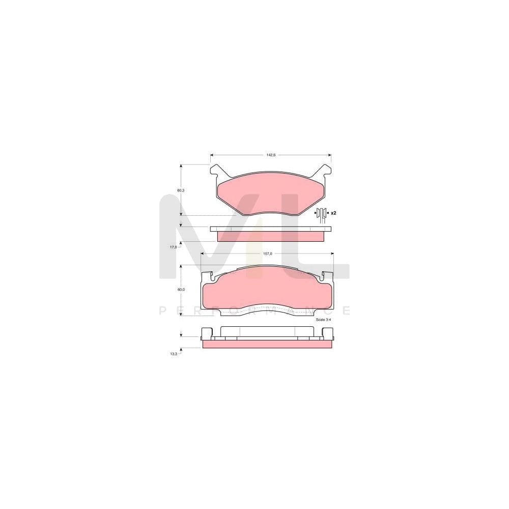 TRW Gdb4035 Brake Pad Set Not Prepared For Wear Indicator | ML Performance Car Parts