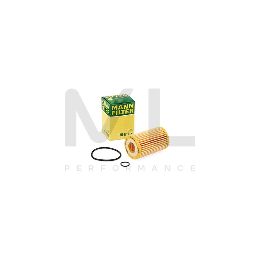 MANN-FILTER HU 611 x Oil Filter with seal, Filter Insert