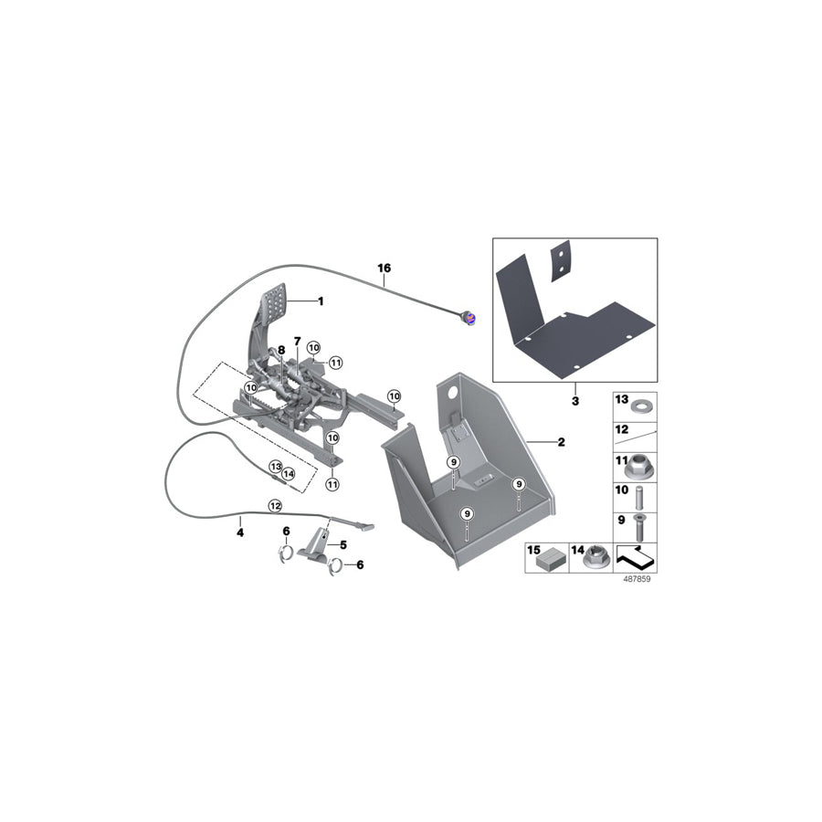 Genuine BMW 35208431409 Bracket F Bowden Cable F. PEDALBOX (Inc. M4 GT4) | ML Performance US Car Parts
