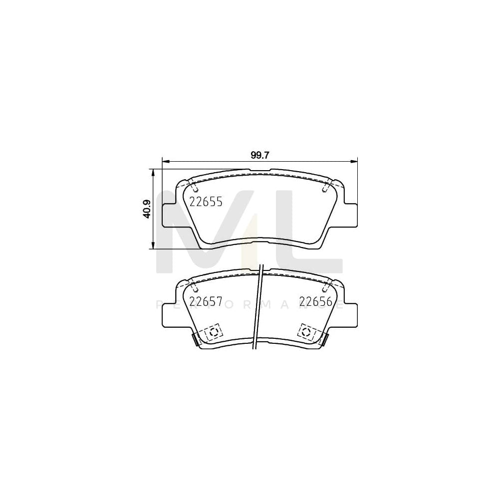Hella 8DB 355 031-681 Brake Pad Set Incl. Wear Warning Contact, With Accessories