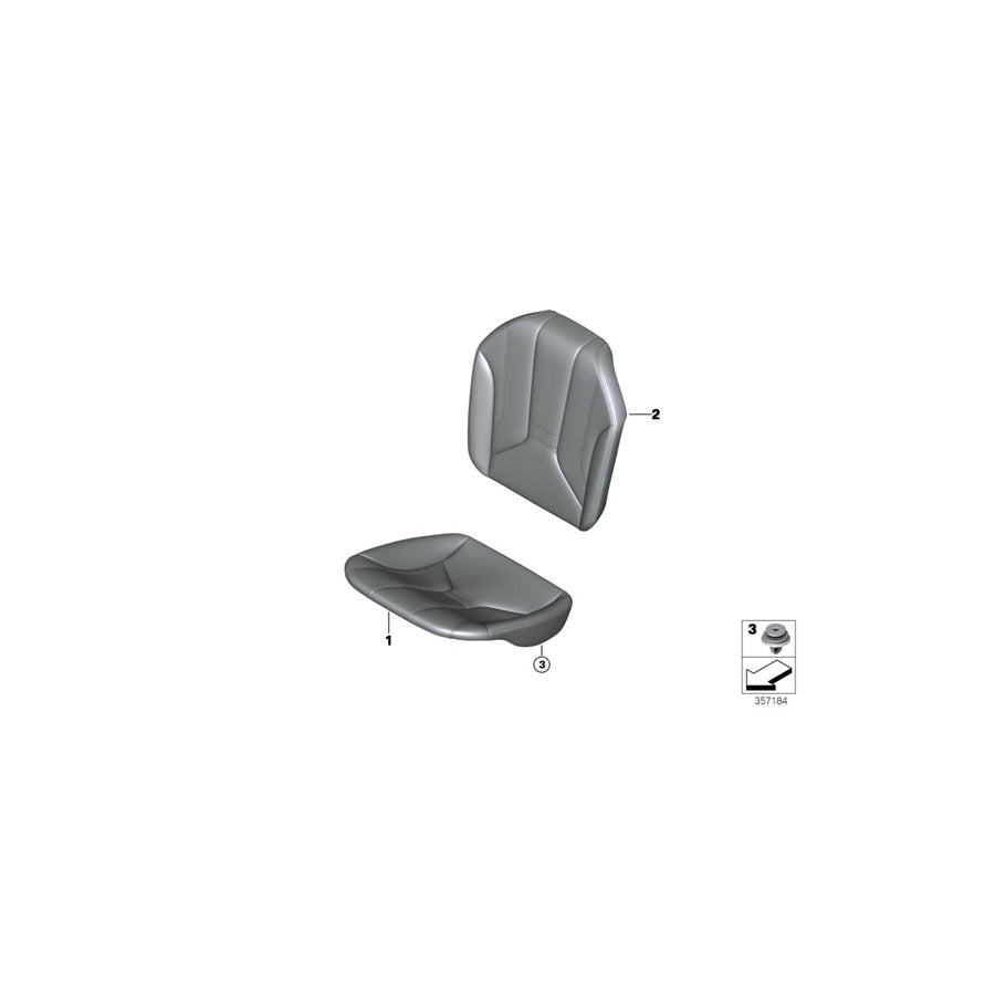 Genuine BMW 52207416442 Seat Upholstery, Leather CARUMGRAU (Inc. i8) | ML Performance US Car Parts