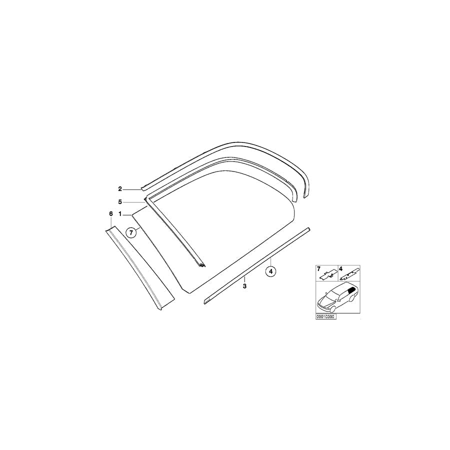 Genuine BMW 51368189295 E39 Left Rear Moulding SCHWARZ (Inc. 525i, 525tds & 520d) | ML Performance UK Car Parts