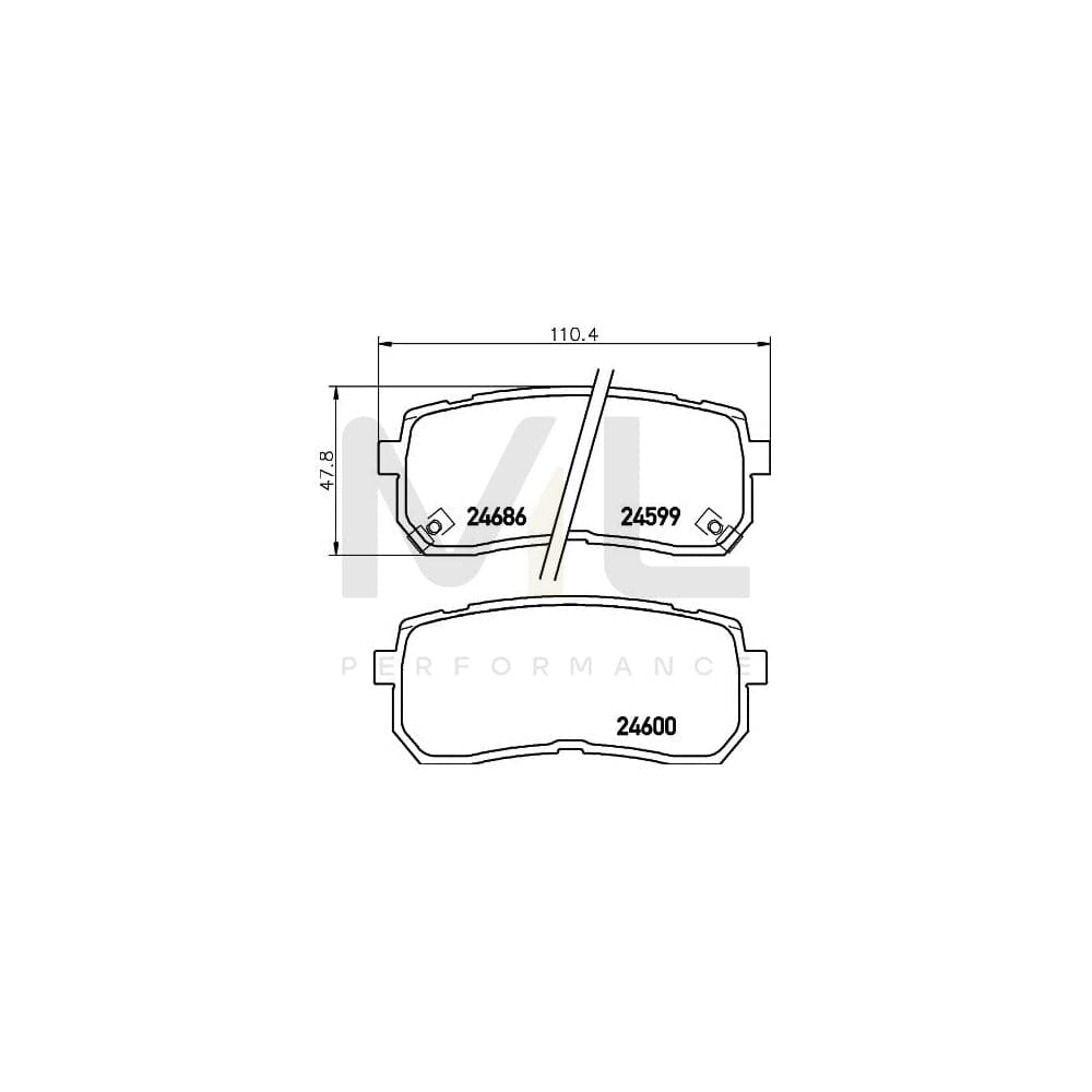 Hella 8DB 355 013-551 Brake Pad Set With Acoustic Wear Warning, With Accessories