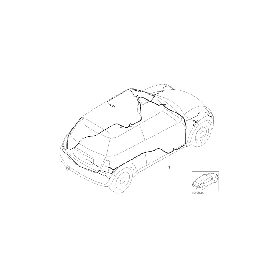 Genuine BMW 61126952903 Cabrio R50 R53 Aux. Cable,Deactivate Passenger'S Airbag (Inc. One 1.6i, Cooper S & Cooper) | ML Performance US Car Parts