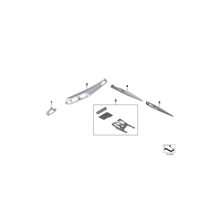 Genuine BMW 51167995547 F90 Cover Panel C.Console Al Carbon GOLD ELOXIERT (Inc. M5) | ML Performance US Car Parts