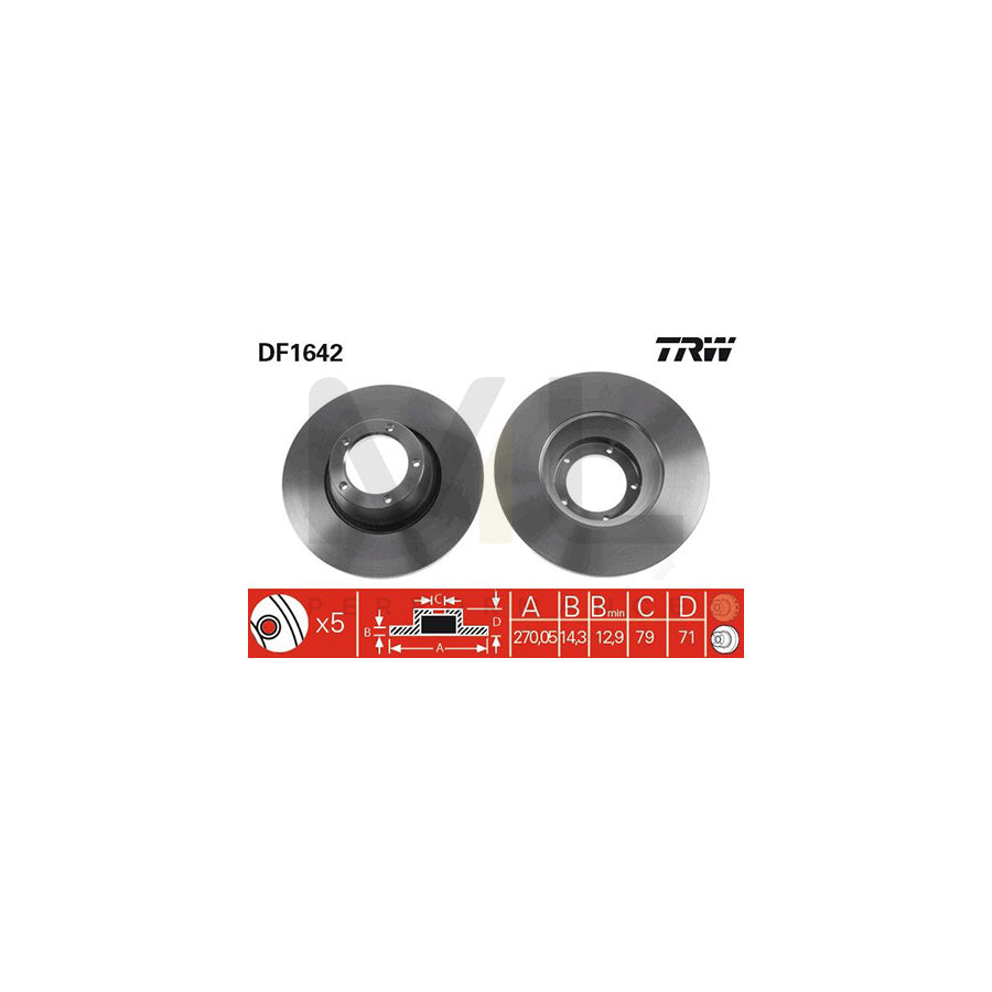 TRW DF1642 Brake Disc for FORD TRANSIT Solid | ML Performance Car Parts
