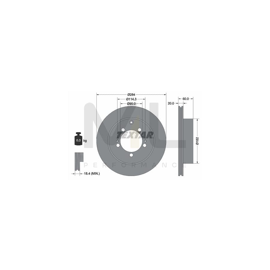 TEXTAR 92134700 Brake Disc Internally Vented, without wheel hub, without wheel studs | ML Performance Car Parts