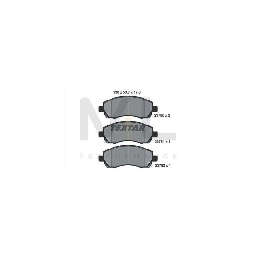 TEXTAR 2378001 Brake pad set with acoustic wear warning | ML Performance Car Parts