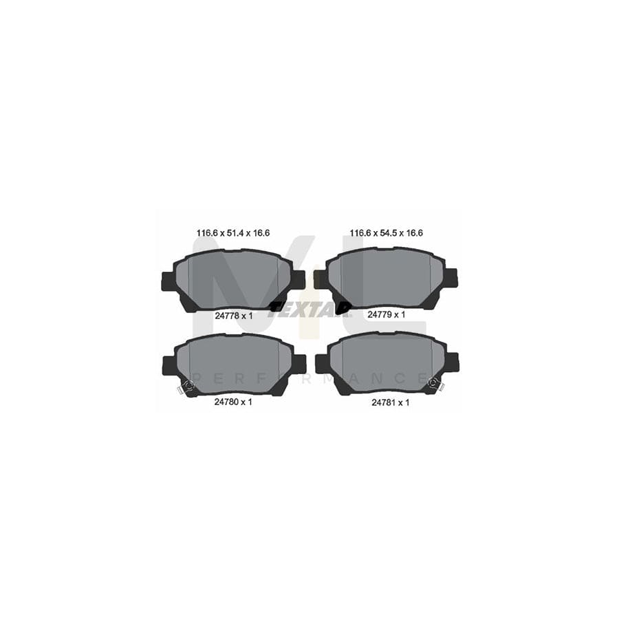 TEXTAR 2477801 Brake pad set with acoustic wear warning | ML Performance Car Parts