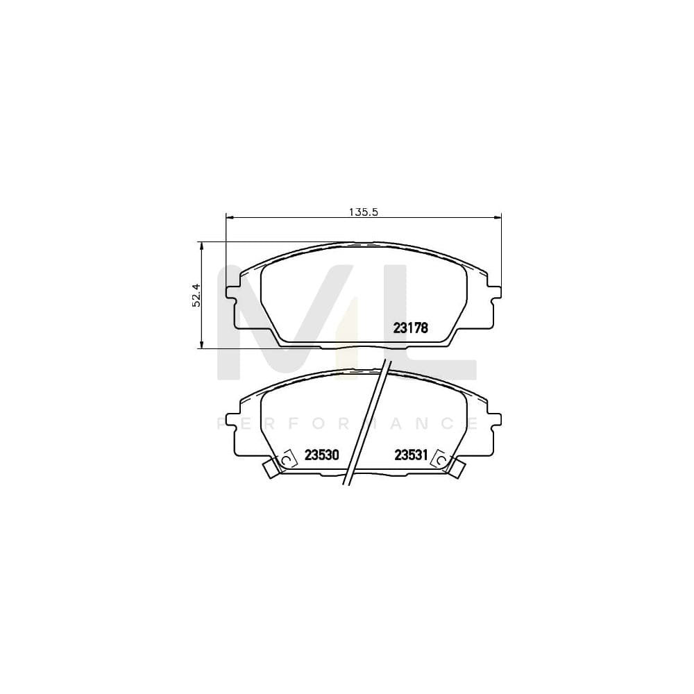 Hella 8DB 355 009-731 Brake Pad Set With Acoustic Wear Warning