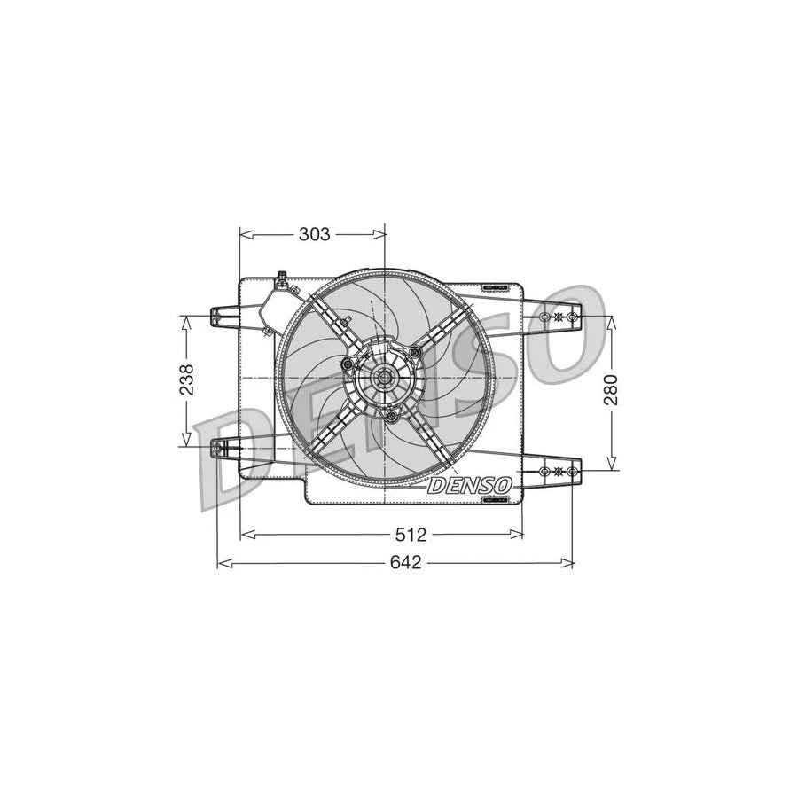 DENSO DER01011 Fan, Radiator for Alfa Romeo 156
