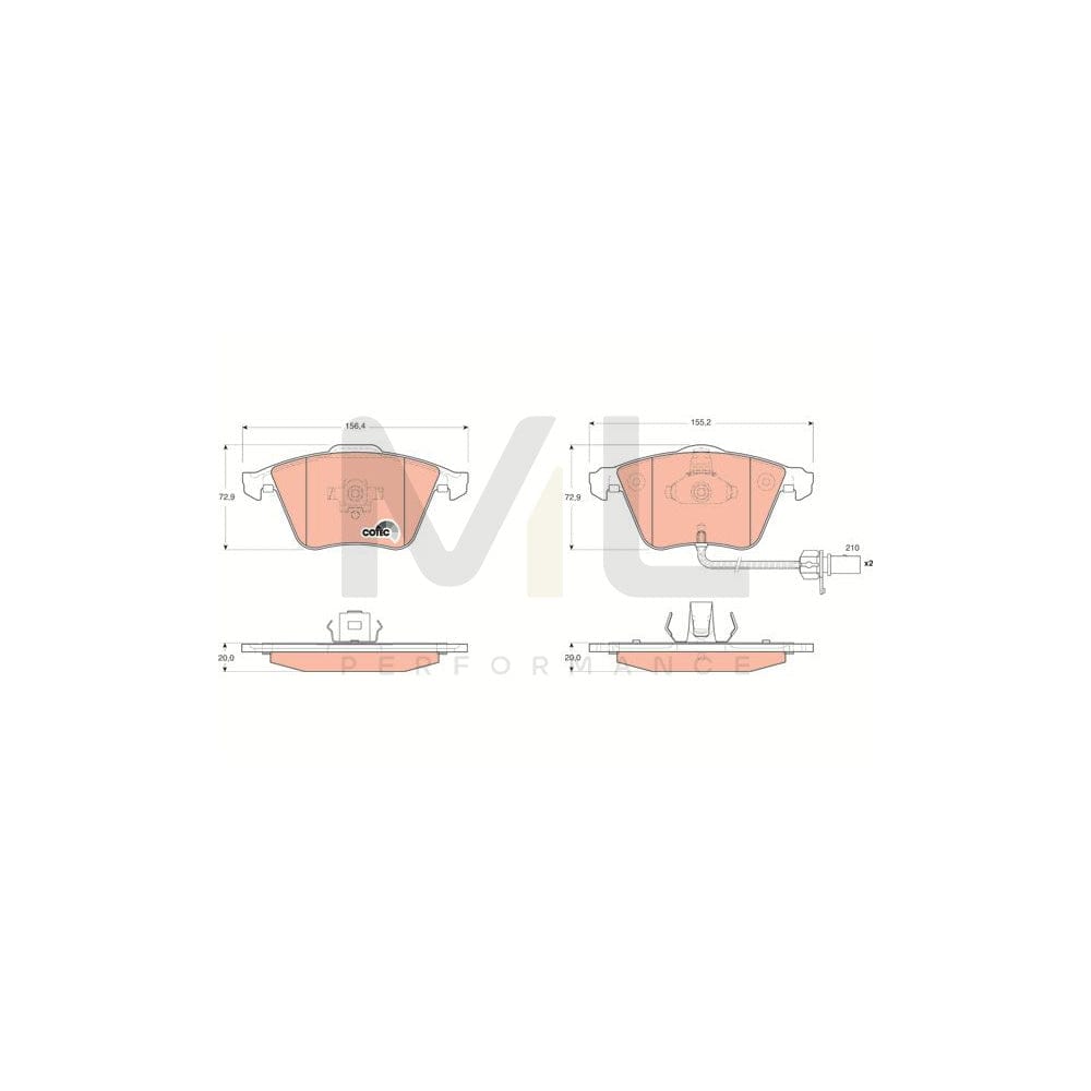 TRW Cotec Gdb1659 Brake Pad Set Incl. Wear Warning Contact | ML Performance Car Parts