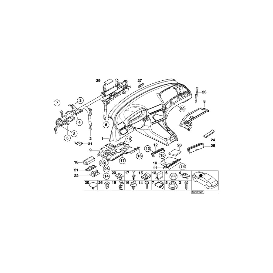 Genuine BMW 51457143215 E46 Trim Panel Dashboard (Inc. 325Ci, 330xi & 325xi) | ML Performance US Car Parts