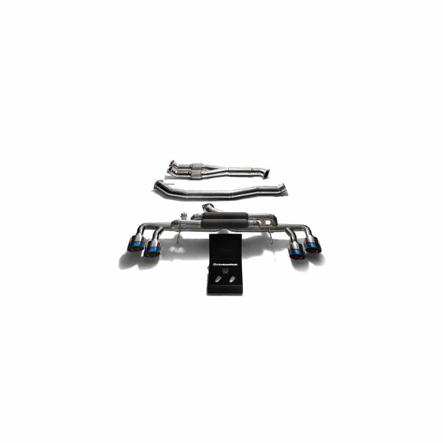 Armytrix NI35T-F NI35TS-QT11B Titanium Valvetronic 90mm Race Exhaust System w/Race Y-Pipe & Nissan GT-R R35 2007-2021 with Quad Blue Coated 5"