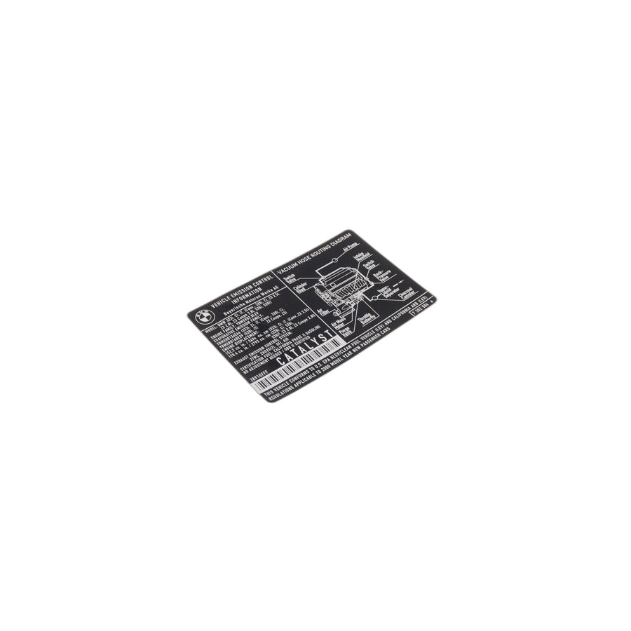 Genuine BMW 71227502586 E46 E39 Label "Exhaust Emission" MJ00 (Inc. 328Ci, 530i & M5) | ML Performance US Car Parts