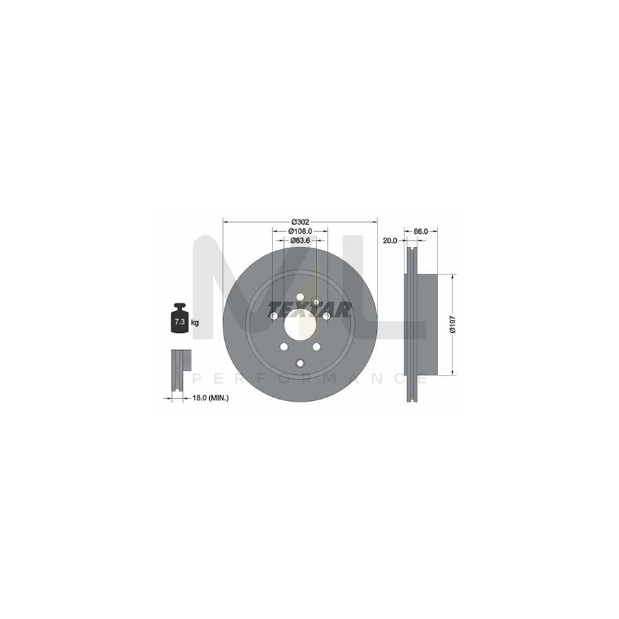 TEXTAR PRO 92162803 Brake Disc for LAND ROVER Freelander 2 Off-Road (L359) Internally Vented, Coated, without wheel hub, without wheel studs | ML Performance Car Parts