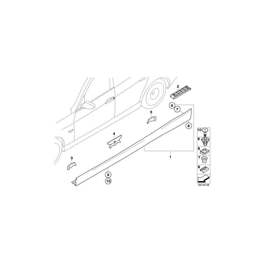 Genuine BMW 51777166869 E90 E91 Clip GELB (Inc. 320d, 320si & 318d) | ML Performance UK Car Parts