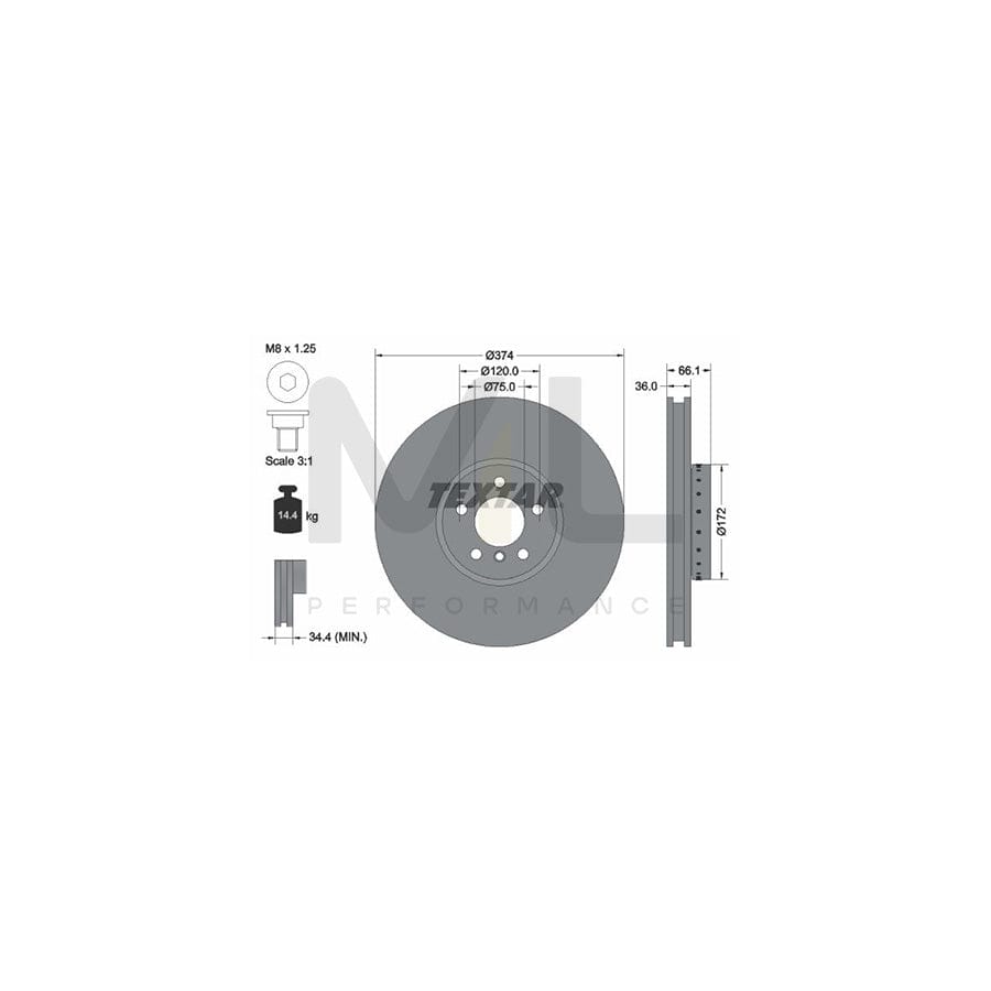 TEXTAR PRO+ 92266325 Brake Disc Internally Vented, Two-piece brake disc, Coated, High-carbon, with bolts/screws, without wheel hub, without wheel studs | ML Performance Car Parts