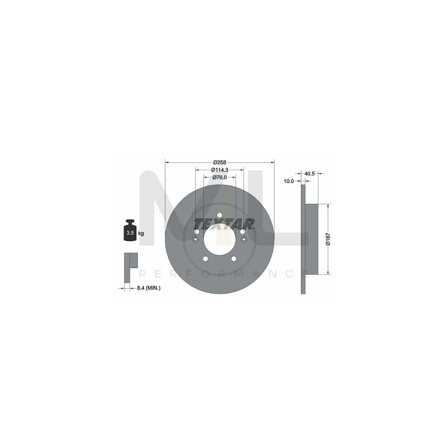 TEXTAR PRO 92226103 Brake Disc Solid, Coated, without wheel hub, without wheel studs | ML Performance Car Parts