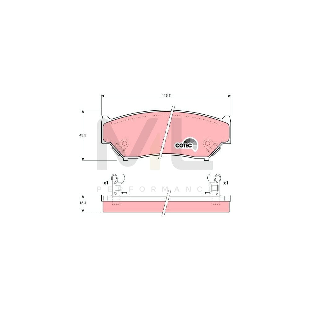 TRW Cotec Gdb1174 Brake Pad Set With Acoustic Wear Warning | ML Performance Car Parts