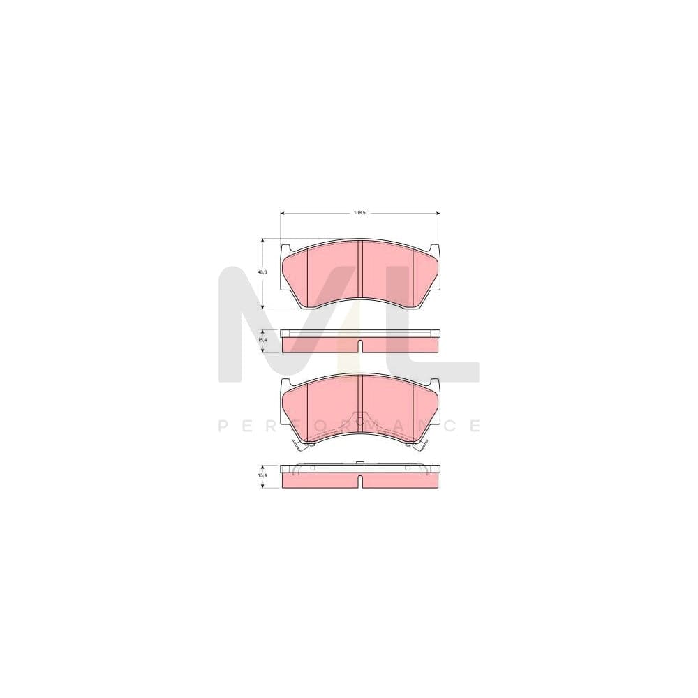 TRW Gdb3391 Brake Pad Set With Acoustic Wear Warning | ML Performance Car Parts