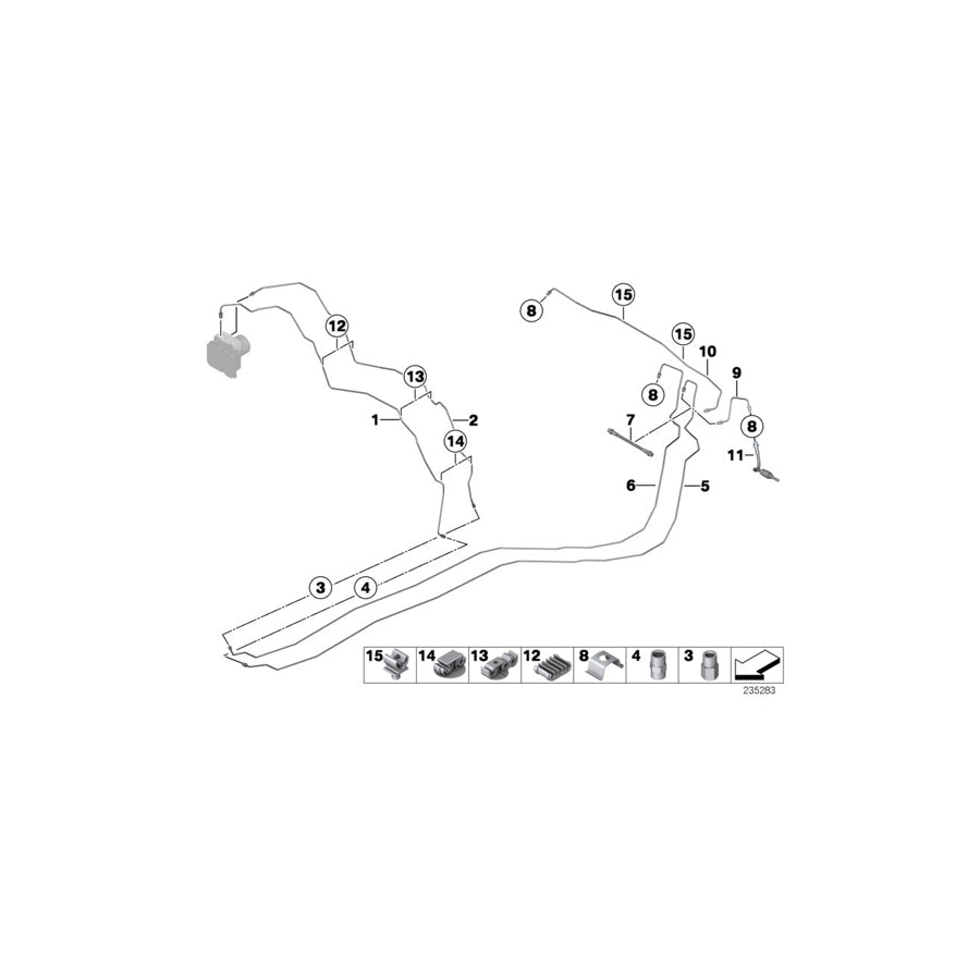 Genuine BMW 34326768131 E90 E92 E91 Brake Pipe Bracket (Inc. X1 25dX, X1 20dX & 330i) | ML Performance US Car Parts