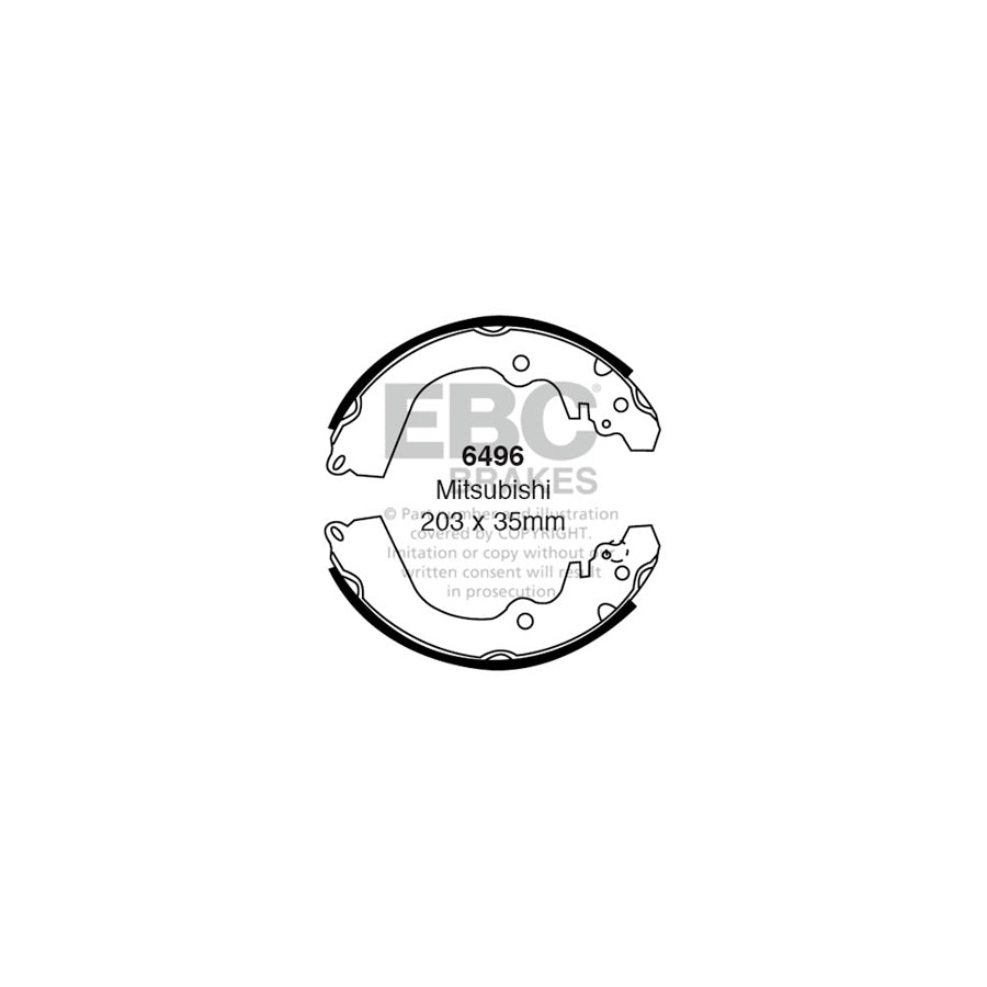 EBC 6496 Dr Mitsubishi Rear Brake Shoes - Girling/TRW/Akebono Caliper 1 | ML Performance US Car Parts